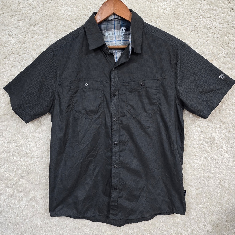 KUHL Stealth Short Sleeve‎ Button Up Shirt Mens Small Grey Hiking Outdoor